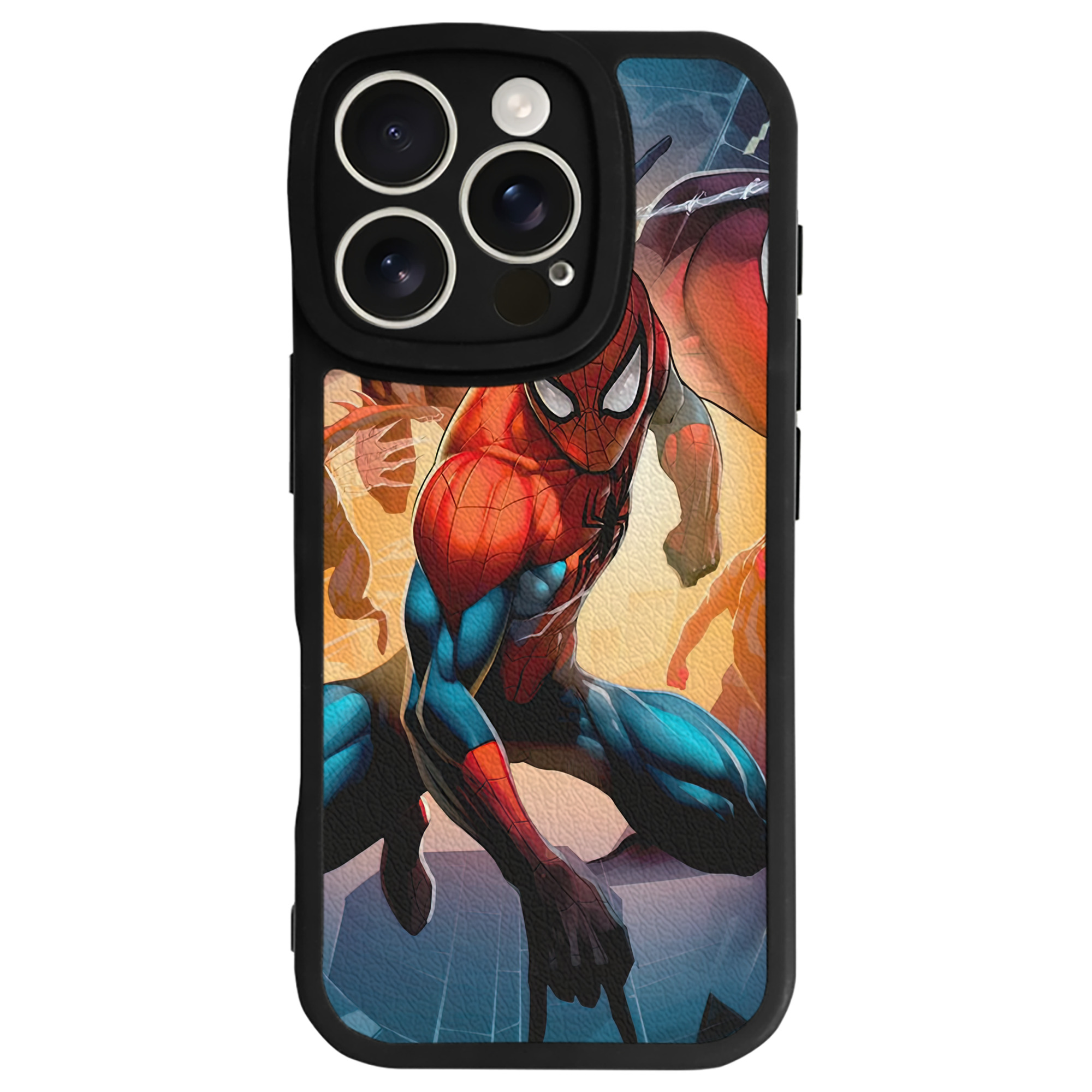 Spider Man スパイダーマン 【iPhone 16シリーズ対応】シリコンスマホケース（レザー調） 材質：シリコン